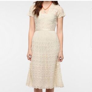 Urban Outfitters Thistlepearl Lace Cream Dress